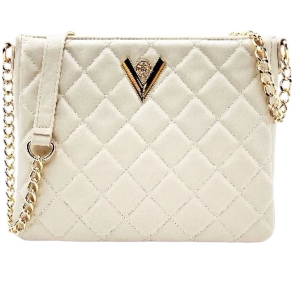 Retail:$258 Valentino Orlandi Vegan Leather Elegant Quilted Shoulder Crossbody